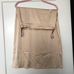 Forever 21 Cream colored Satin/silk Midi Skirt